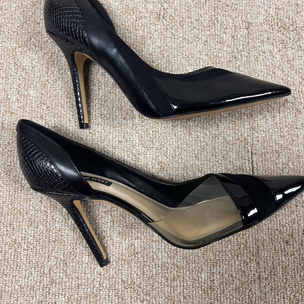 Nine West Black Patent Heels 8.5 - Picture 5 of 13